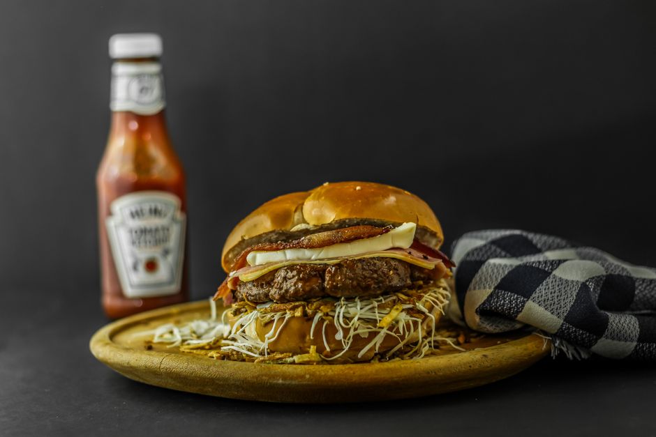 Beef burger brioche bun