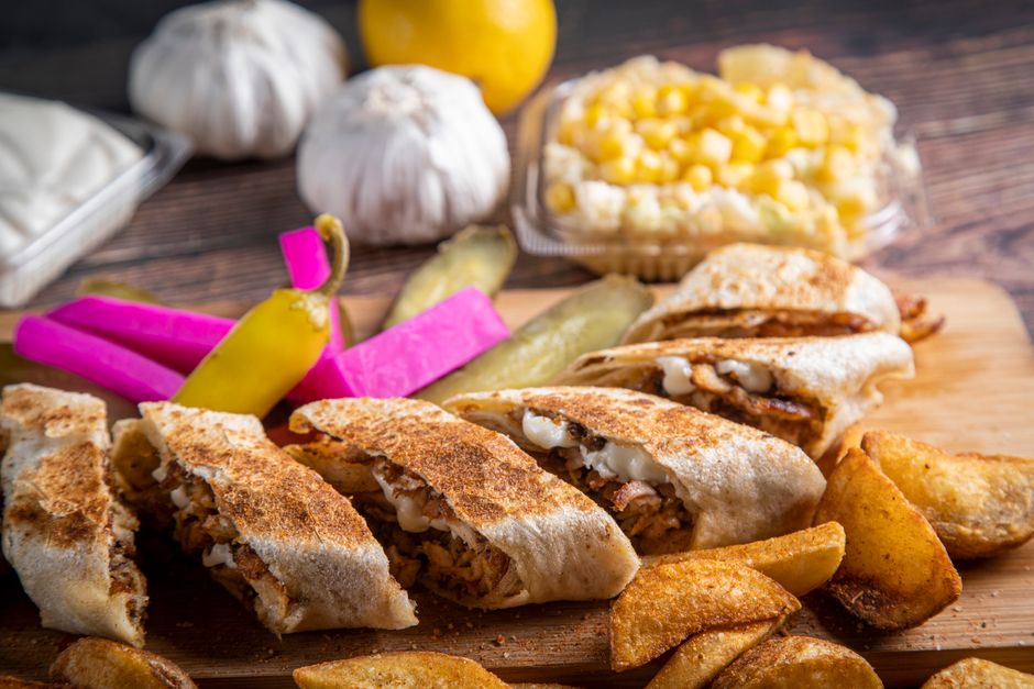Chicken shawarma sandwich (small, saj bread)