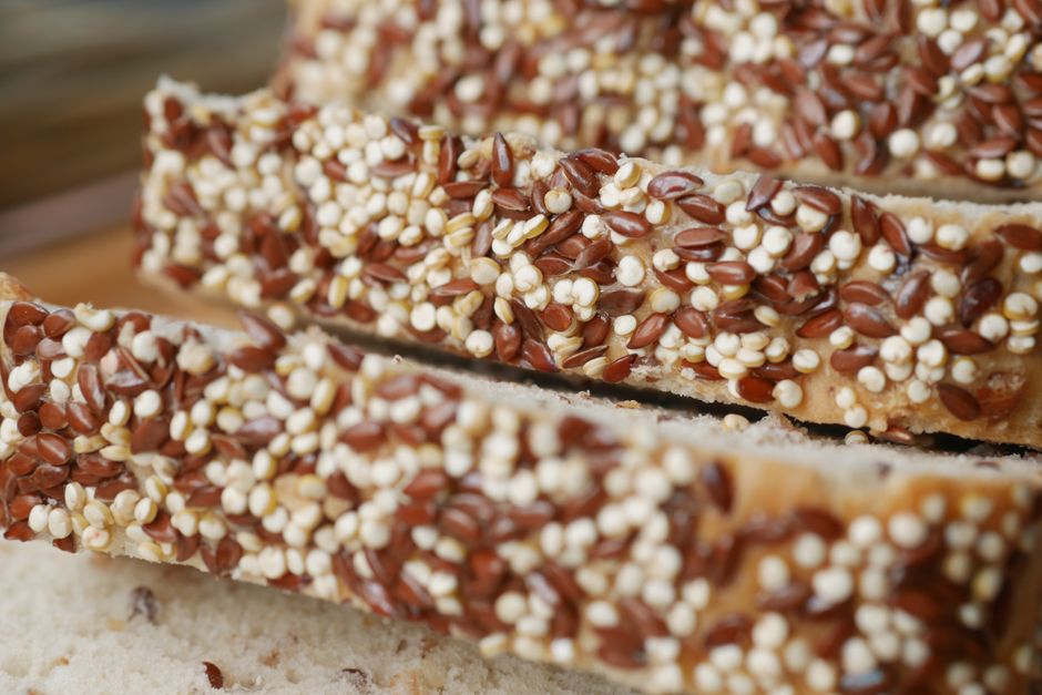 Flax bread slice