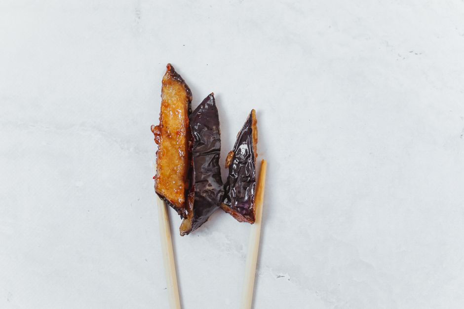 Fried and grilled eggplant