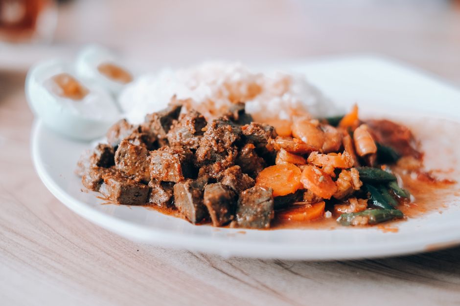 Green beans stew with rice (meat 125g)