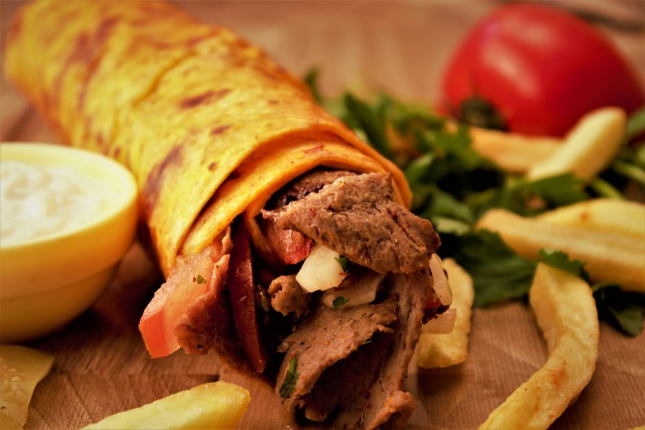 Meat shawarma wrap (gluten-free)