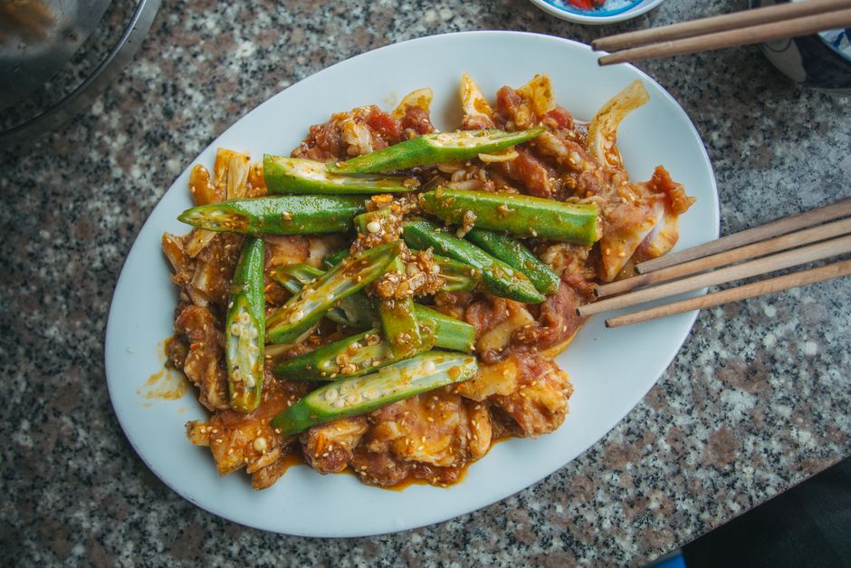 Okra stew no rice (with meat)