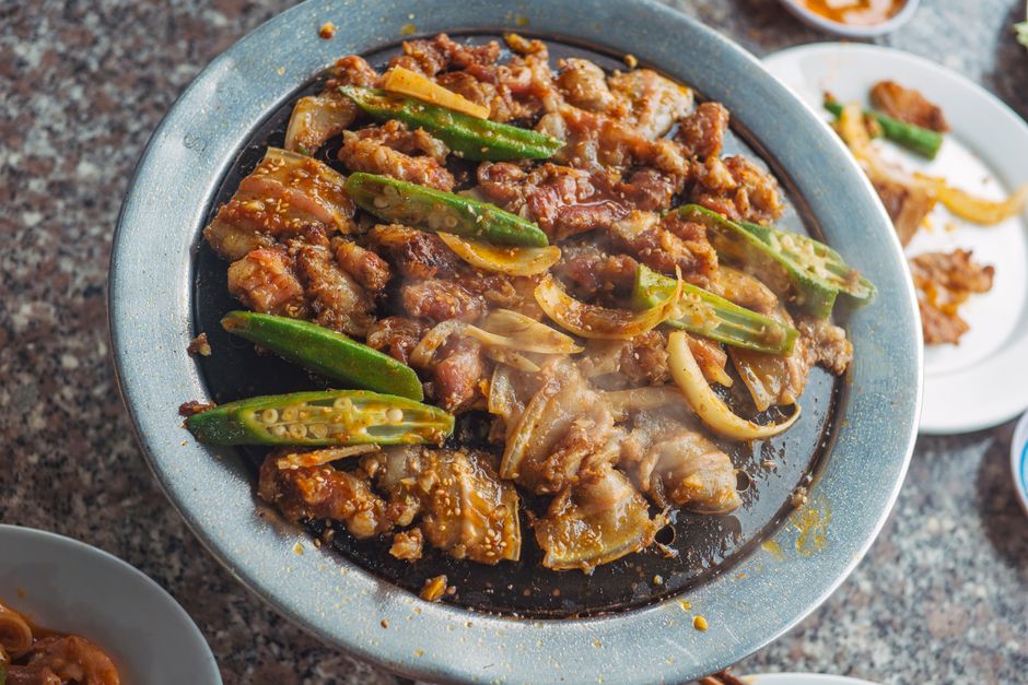 Okra stew with rice (meat 250g)