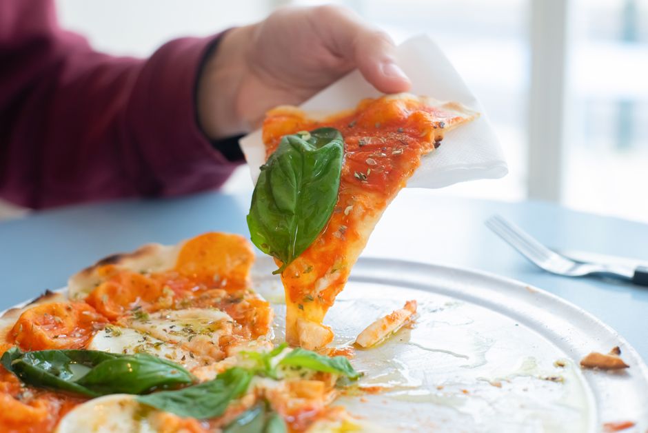 Pizza Margherita stuffed slice