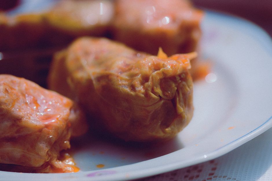 Stuffed cabbage rolls ( rice & meat )