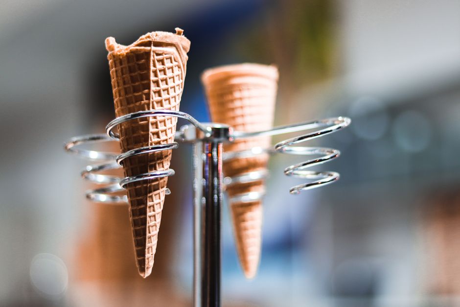 Waffle cone ice cream