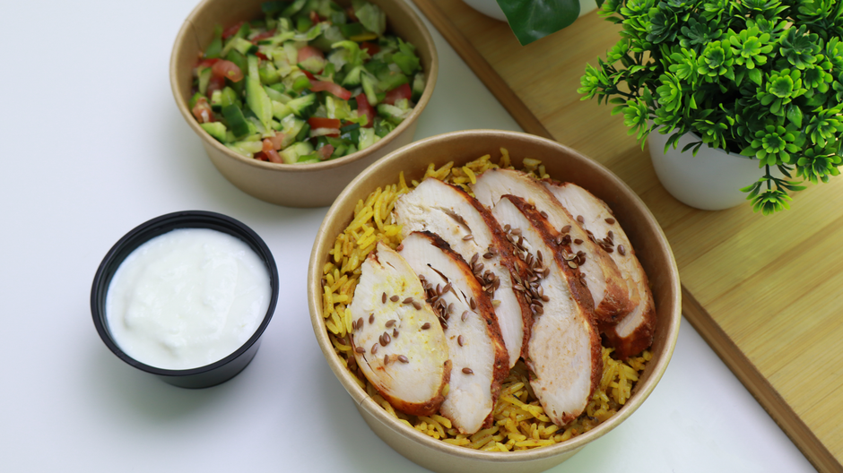 Yemeni mandi with chicken