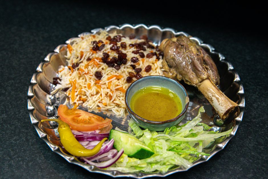 Yemeni mandi with lamb